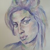Amy winehouse acuarela. Un proyecto de Dibujo, Pintura y Creatividad de ncadeb - 07.11.2021