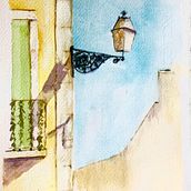 Meu projeto do curso: Paisagens urbanas em aquarela. Fine Arts, Watercolor Painting, and Architectural Illustration project by Cláudia Garcia - 12.08.2021