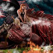 The fairy and the fire lizard. Un proyecto de Fotomontaje e Ilustración tradicional de Mattia Amadei - 27.11.2021
