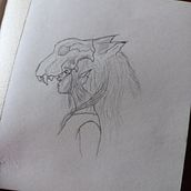 Wolfsceleton girl. Un projet de Illustration traditionnelle de Maria Antipova - 09.12.2021