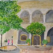 Mi Proyecto del curso: Museo Mares de Barcelona (España). Painting, and Watercolor Painting project by mercecarr - 12.10.2021
