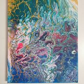 Kwiat Lotosu / Lotus Flower. Painting, Acr, and lic Painting project by Magda Malejko-Gryziak - 12.10.2021