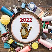 Tiger cross stitch pattern. Design, Embroider & Interior Decoration project by Yuliia Mykhalchenko - 12.10.2021