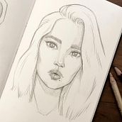 My project in Portrait Sketchbooking: Explore the Human Face course. Sketching, Drawing, Portrait Drawing, Artistic Drawing, and Sketchbook project by angelika_alberer - 12.10.2021