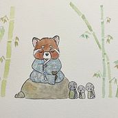 My project in Watercolor Illustration with Japanese Influence course. Traditional illustration, Drawing, and Watercolor Painting project by Wendy - 12.11.2021