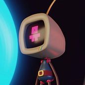 Roby and Glowing donuts. 3D, and Animation project by disonyando - 12.12.2021
