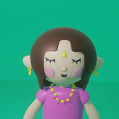 Mi Proyecto del curso: Creación de personajes kawaii en 3D con Blender . Un proyecto de Ilustración tradicional, Diseño de personajes, Ilustración digital, Modelado 3D y Manga de Pilar Garcia Aloy - 26.12.2021
