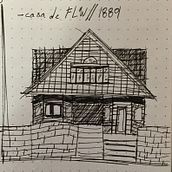 Dibujo a mano alzada, Casa de Frank Lloyd Wright. Een project van Traditionele illustratie,  Ontwerp y Architectuur van Emilio Sanchez Moreno - 28.04.2020
