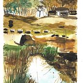 Mein Kursprojekt: Natürliche Aquarelllandschaften. Fine Arts, Painting, and Watercolor Painting project by pm_dieckert - 12.13.2021
