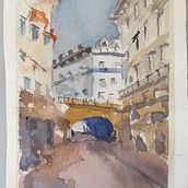 My project in Architectural Illustration with Watercolor course. Traditional illustration, Sketching, Drawing, Watercolor Painting, Architectural Illustration, and Sketchbook project by Linda Schneider - 12.14.2021