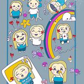 "Mes congés" dans le style kawaii. Traditional illustration, Character Design, Digital Illustration, and Manga project by faimano - 12.14.2021