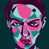 Custom.flow.art (IG): Portret geometryczny z użyciem Procreate. Traditional illustration, and Digital Illustration project by majamalasiewicz - 12.13.2021