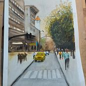 My project in Urban Landscapes in Watercolor course. Fine Arts, Watercolor Painting, and Architectural Illustration project by Vidar Ski - 12.16.2021
