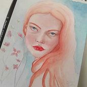 Meu projeto do curso: Retrato ilustrado em aquarela. Een project van Traditionele illustratie,  Beeldende kunst, Schilderij,  Tekening, Aquarelschilderen,  Portrettekening y  Artistieke tekening van Jullie Alves - 29.08.2021