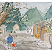My project in Watercolor Illustration with Japanese Influence course. Traditional illustration, Drawing, and Watercolor Painting project by mj_almeida_2 - 12.16.2021