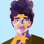 My project in Geometric Portraits with Procreate course. Traditional illustration, and Digital Illustration project by Naomi Rubenchik - 12.17.2021