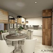 Aranżacja salonu z kuchnią. Un projet de Design , Architecture d'intérieur , et Design d'intérieur de Anna Niedziewicz - 17.12.2021