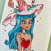 Candy Witch. Un proyecto de Ilustración tradicional, Dibujo a lápiz, Dibujo artístico, Dibujo con lápices de colores, Ilustración infantil y Dibujo de Lara Beltrame - 18.12.2021
