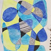 Zen tangle blue. Un projet de Illustration traditionnelle de Sandra Smith - 18.12.2021