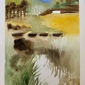 Meu projeto do curso: Paisagens naturais em aquarela. Fine Arts, Painting, and Watercolor Painting project by liliangar6 - 12.18.2021