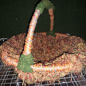 'RASTA MOSSY LOOK' SCRAPS MADE ARTISANAL BASKET. Design project by Jackie Smith - 12.18.2021