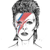 Bowie Blackwork. Traditional illustration, Tattoo Design, Fine Arts, Graphic Design, Drawing, Pencil Drawing, Artistic Drawing, and Portrait Drawing project by giancaema - 12.20.2021