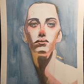 Mi Proyecto del curso: Retrato artístico en acuarela. Un proyecto de Bellas Artes, Pintura, Pintura a la acuarela y Dibujo de Retrato de Francisco Javier Cruz Martinez - 22.12.2021