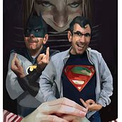 Batdad vs Superdady Ein Projekt aus dem Bereich Traditionelle Illustration und Digitale Illustration von Nuria Balagué Rodríguez - 22.12.2021