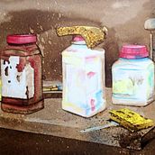 La table de patine. Watercolor Painting project by Alain Huger - 12.22.2021