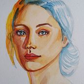 Mi Proyecto del curso: Retrato contemporáneo en acuarela. Un proyecto de Bellas Artes, Pintura, Pintura a la acuarela y Dibujo de Retrato de Tita Chuquisengo - 19.12.2021