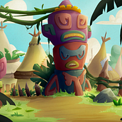 Meu projeto do curso: Concept Art: introdução ao design de cenários - Tiki Enviroments. Traditional illustration, Film, Video, TV, Animation, Digital Illustration, Video Games, Concept Art, and Game Design project by Gilberson Andrade - 12.23.2021