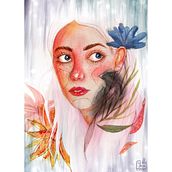My project in Illustrated Portrait in Watercolor course. Traditional illustration, Fine Arts, Painting, Drawing, Watercolor Painting, Portrait Drawing, and Artistic Drawing project by Rebecca Rich - 12.14.2021