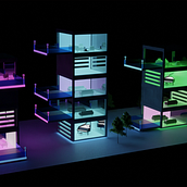 Neon Glow Appartments. Un progetto di 3D di Phaedra Stevens - 27.12.2021