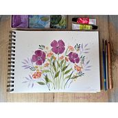 Mi Proyecto del curso: Creación de una composición floral con acuarela. Traditional illustration, Fine Arts, Painting, Watercolor Painting, Botanical Illustration, and Naturalistic Illustration project by Isabella Martinez - 12.27.2021