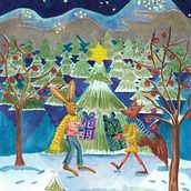 Natale in bosco. Traditional illustration, Painting, Pencil Drawing, Watercolor Painting, Children's Illustration, and Narrative project by Martina D. Moriscoová - 12.28.2021