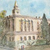 My building on the corner. Sketching, Drawing, Watercolor Painting, Architectural Illustration, Sketchbook & Ink Illustration project by suzymcl - 12.15.2021