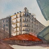 Edificio. No me convenía el primer plano y lo quité. Un progetto di Bozzetti, Disegno, Pittura ad acquerello, Illustrazione architettonica, Sketchbook e Illustrazione con inchiostro di Juan - 27.12.2021