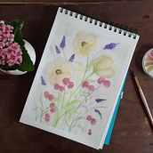Meu projeto do curso: Criação de uma composição floral em aquarela. Un progetto di Illustrazione tradizionale, Belle arti, Pittura, Pittura ad acquerello, Illustrazione botanica e Illustrazione naturalistica di Ananda de Jesus - 28.12.2021