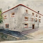 Mi Proyecto del curso: Dibujo arquitectónico con acuarela y tinta. Esboçado, Desenho, Pintura em aquarela, Ilustração arquitetônica, Sketchbook e Ilustração com tinta projeto de Juana - 28.12.2021