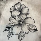 Mon projet du cours : Tatouage botanique en pointillisme. Traditional illustration, Tattoo Design, and Botanical Illustration project by giancaema - 12.04.2021