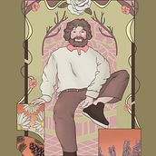 My project in Illustrated Portraits in Art Nouveau Style course. Projekt z dziedziny Trad, c, jna ilustracja,  Sztuki piękne, Ilustracja c, frowa, Portret,  R, sunek art, st, czn, R, sunek c, frow, Malarstwo c i frowe użytkownika Sammy Hammy - 21.12.2021