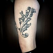 Foglia d’Acanto. Tattoo Design project by Alessandra Guzzo - 12.17.2021