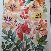My project in Artistic Floral Watercolor: Connect with Nature course. Projekt z dziedziny Trad, c, jna ilustracja,  Malarstwo, Malowanie akwarelą, R i sunek botaniczn użytkownika delia_solschi - 31.12.2021