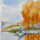 Mój projekt z kursu: Naturalne pejzaże w akwareli. Un proyecto de Bellas Artes, Pintura y Pintura a la acuarela de Jolanta Zdanowicz - 01.01.2022