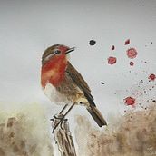 Mon projet du cours : Techniques artistiques d'aquarelle pour illustrer les oiseaux . Ilustrasi tradisional, Lukisan Cat Air, Gambar Realistis & Ilustrasi Naturalistik proyek oleh martinecach - 01.01.2022