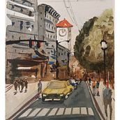 My first project on urban landscape watercolour. Fine Arts, Watercolor Painting, and Architectural Illustration project by Drishya Rao - 01.02.2022