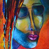 Dame Futura. Acr, and lic Painting project by Josée Adam - 09.01.2016