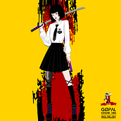 Samurai Schoolgirl. Een project van Traditionele illustratie van Alexandre Bifano - 02.01.2022