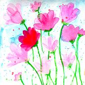 Watercolour soft tissue-like flowers in pastel hues 🌸. Watercolor Painting, Traditional illustration, Fine Arts, and Painting project by Medha Nagesh - 10.03.2021