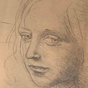 Homo Vitruvianus (reconstructed) and a copy of a young lady’s head. Een project van  Tekening y Traditionele illustratie van Francesco Trippella - 03.01.2022